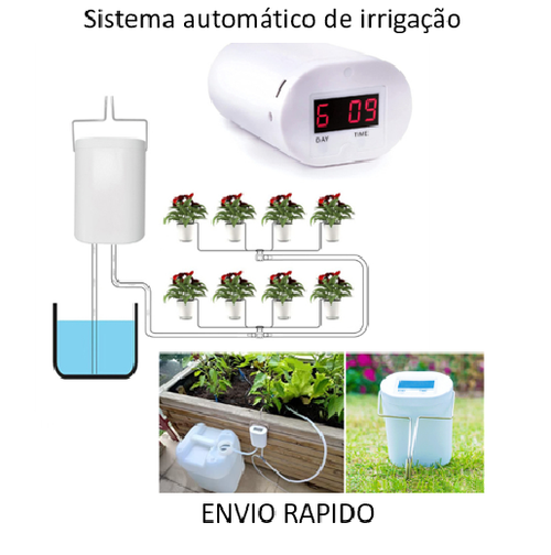 Sistema automático Irrigação C/ Temporizador 8 bicos