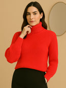 Blusa Tricot Gola Cacharrel Manga Longa Bufante