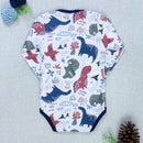 Body Bebê Branco Manga Longa - Estampa Dino Divertida