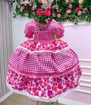 Vestido Junino Mimadine Luxo Viviane Pink