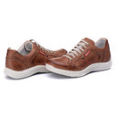 Sapatênis Casual Conforto Couro Marrom Claro