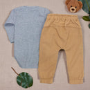 Conjunto Ursinho Para Bebê: Body Mescla Com Ecolinho