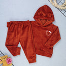 Conjunto Plush Bebê Menina Blusa Com Capuz E Calça