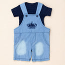 Jardineira Jeans Baby Bordada Com Body P Aventuras De Verão