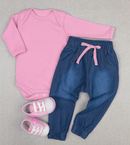 Kit 3 Peças Bebê Estilo Urbano Com Body, Calça E Tênis