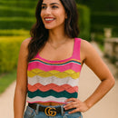 Cropped Tricot Decote Quadrado