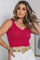 Cropped Tricot Lurex Bolso