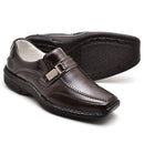 Sapato Conforto Couro Masculino Marrom