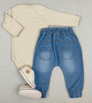 Kit 3 Peças Bebê Estilo Urbano Com Body, Calça E Tênis