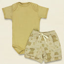 Conjunto De Calor Body E Shorts Estampado Para Bebê