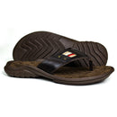 Chinelo Masculino De Couro Marrom