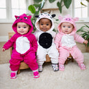 Conjunto Macacão Em Plush 3d E Pantufa Lúdica P Bebê Menina