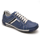 Sapatênis Casual Conforto Couro Azul
