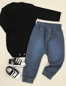 Kit 3 Peças Bebê Estilo Urbano Com Body, Calça E Tênis