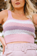 Cropped Tricot Regata Decote Quadrado