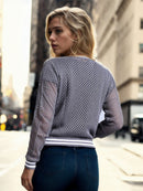 Jaqueta Feminina Bomber Vazada Moda Blogueira Tendência