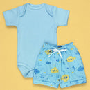 Conjunto De Calor Body E Shorts Estampado Para Bebê