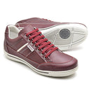 Sapatênis Casual Conforto Couro Vermelho