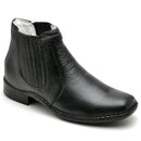 Botina Casual Conforto Couro Preto