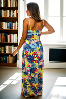 Vestido Longo Fresquinho Estampado Floral Alcinha Fendas