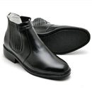 Botina Casual Conforto Couro De Carneiro Preto