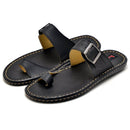 Chinelo Masculino Conforto Couro Preto