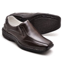 Sapato Conforto Couro Masculino Marrom