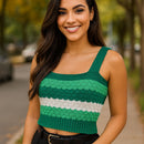 Cropped Tricot Regata Decote Quadrado
