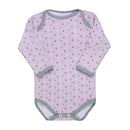 Body Bebê Rosa Manga Longa - Estampa Triângulos