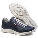 Sapatênis Casual Conforto Couro Azul