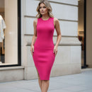 Vestido Tricot Modal Midi Sem Manga