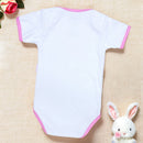 Body Bebê Manga Curta Coelhinha Branco Encanto Para Menina