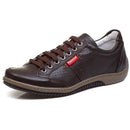 Sapatênis Casual Conforto Couro Marrom