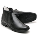 Botina Casual Conforto Couro Preto