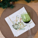 Kit 4 Guardanapos De Tecido Celebra De Natal 40cmx40cm Dourado - UN / 4