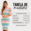 Vestido Midi Tricot Babado Manga Curta