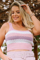 Cropped Tricot Regata Decote Quadrado