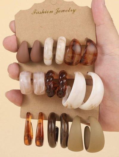 3 pares/9 pares Brincos Acrílicos