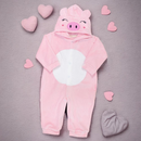 Conjunto Macacão Temático Porquinha Plush Capuz E Pantufa 3d