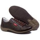Sapatênis Casual Conforto Couro Marrom
