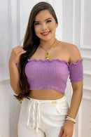 Cropped Tricot Canelado Básico Ciganinha