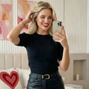 Blusa Tricot Modal Losango Manga Curta