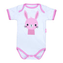 Body Bebê Manga Curta Coelhinha Branco Encanto Para Menina