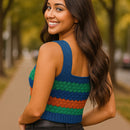 Cropped Tricot Regata Decote Quadrado