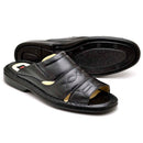 Chinelo Masculino Conforto Couro Preto