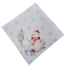 Kit 4 Guardanapos De Tecido Boneco De Neve Branco 40cmx40cm - UN / 4