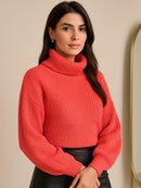 Blusa Tricot Gola Cacharrel Manga Longa Bufante