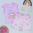 Kit Verão Menina Blusinha Cavada Estampada E Shorts