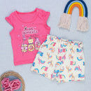 Kit Verão Menina Blusinha Cavada Estampada E Shorts