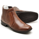 Botina Casual Conforto Couro Marrom